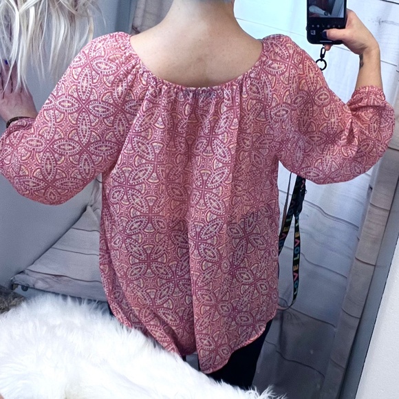 🔥2/$10 |•A.N.A.•| Colorful Semi-sheer Top/Blouse Size PXL - Picture 6 of 10